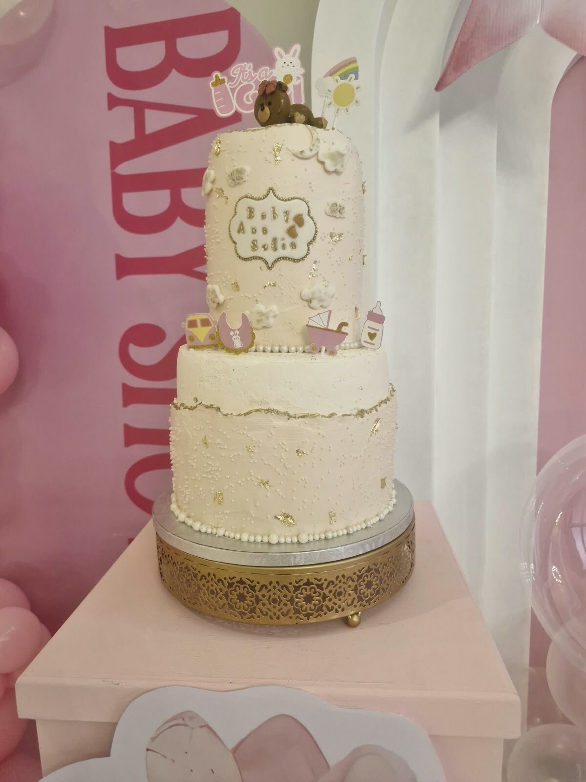 Baby shower, dos pisos